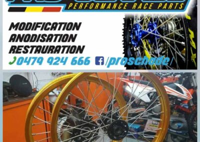 Anodisation de cerceaux de jantes moto et des moyeux après microbillage - Pro Schade, Liège, Bruxelles, Verviers, Namur, Charleroi